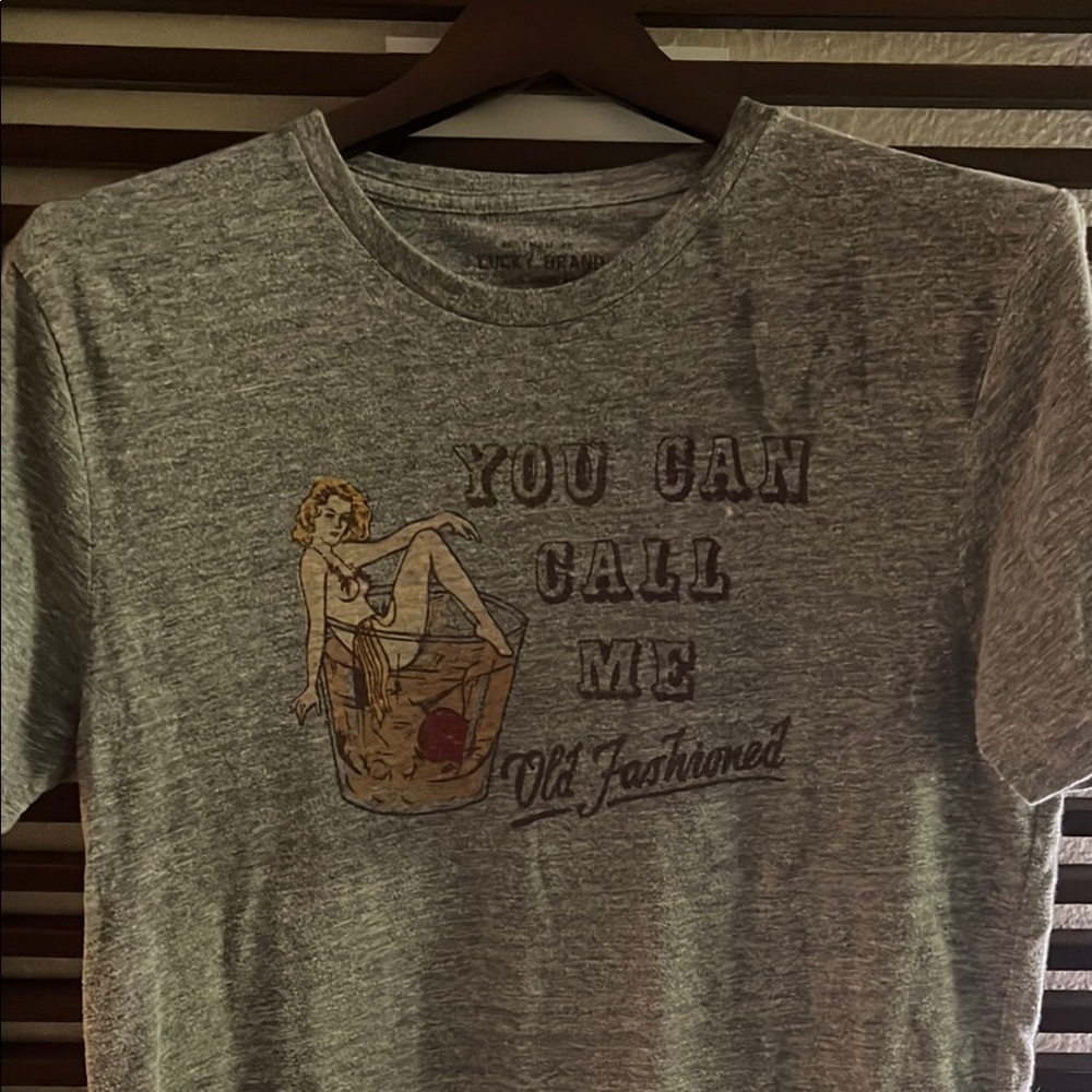 Lucky Brand Gray 'Old Fashioned' Graphic Tee